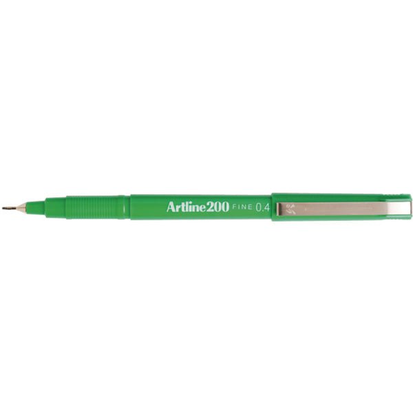 Artline 200 Fineliner Pen 0.4mm Green x 12's pack AO120004