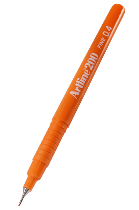 Artline 200 Fineliner Pen 0.4mm Orange x 12's pack AO120005