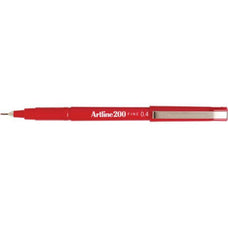 Artline 200 Fineliner Pen 0.4mm Red x 12's pack AO120002