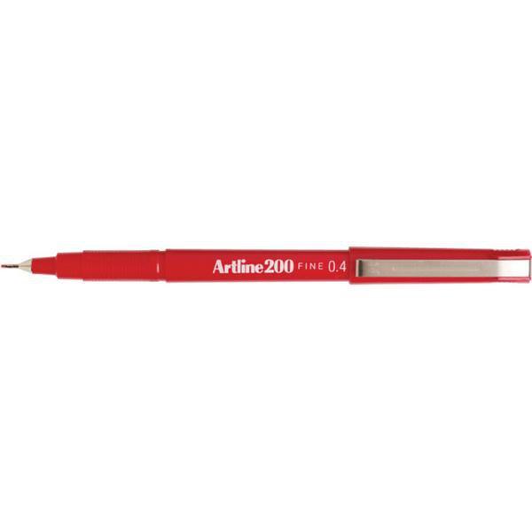 Artline 200 Fineliner Pen 0.4mm Red x 12's pack AO120002