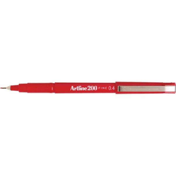 Artline 200 Fineliner Pen 0.4mm Red x 12's pack AO120002