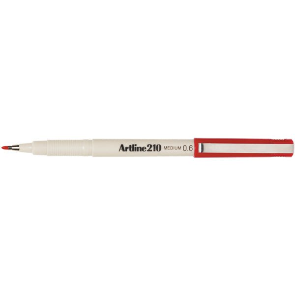 Artline 210 Fineliner Pen 0.6mm - Red AO121002