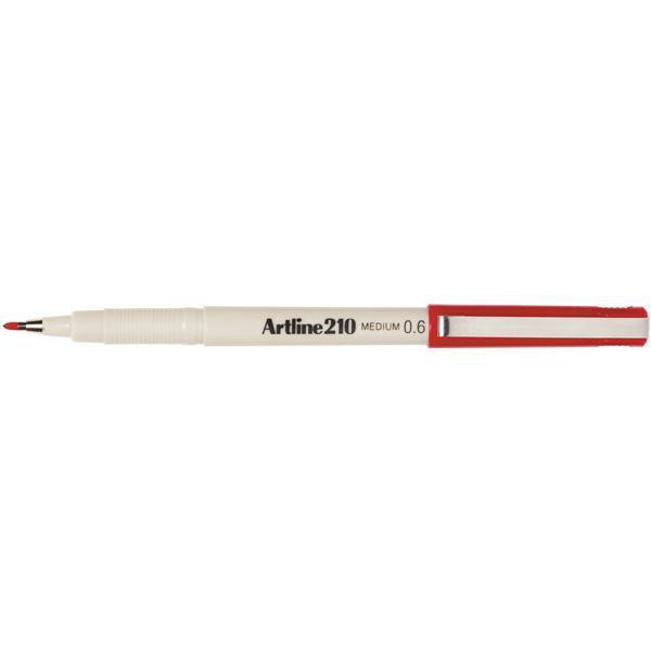 Artline 210 Fineliner Pen 0.6mm - Red AO121002