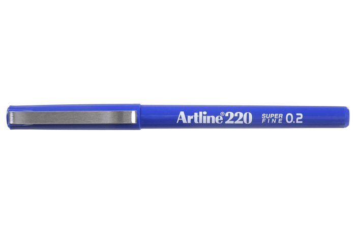 Artline 220 Fineliner Pen 0.2mm Blue x 12's pack AO122003