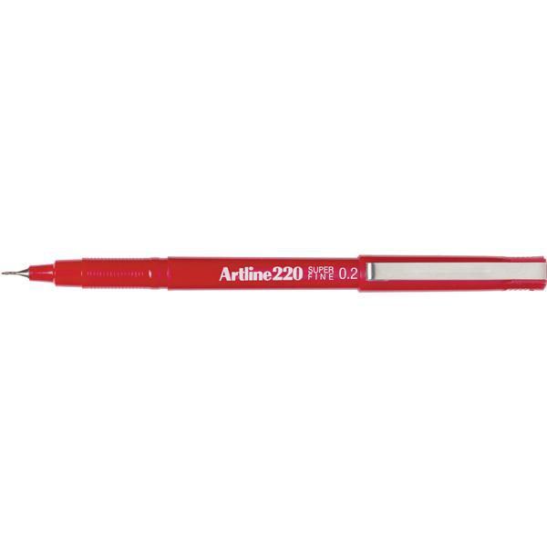 Artline 220 Fineliner Pen 0.2mm - Red AO122002