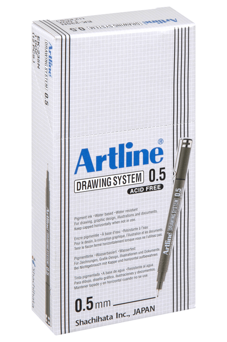 Artline 235 Drawing System Pen 0.5mm Black 12's Pack AO123501