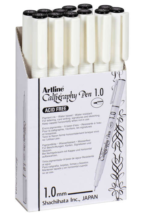 Artline 241 Calligraphy Pen 1mm - Black x 12's pack AO124101