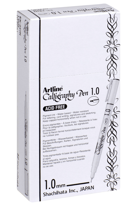 Artline 241 Calligraphy Pen 1mm - Black x 12's pack AO124101