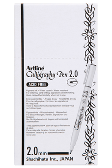 Artline 242 Calligraphy Pen 2mm - Black x 12's pack AO124201