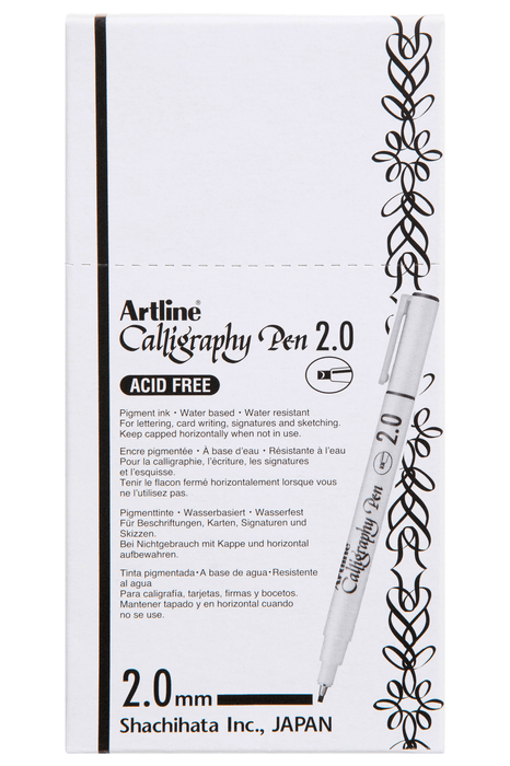 Artline 242 Calligraphy Pen 2mm - Black x 12's pack AO124201