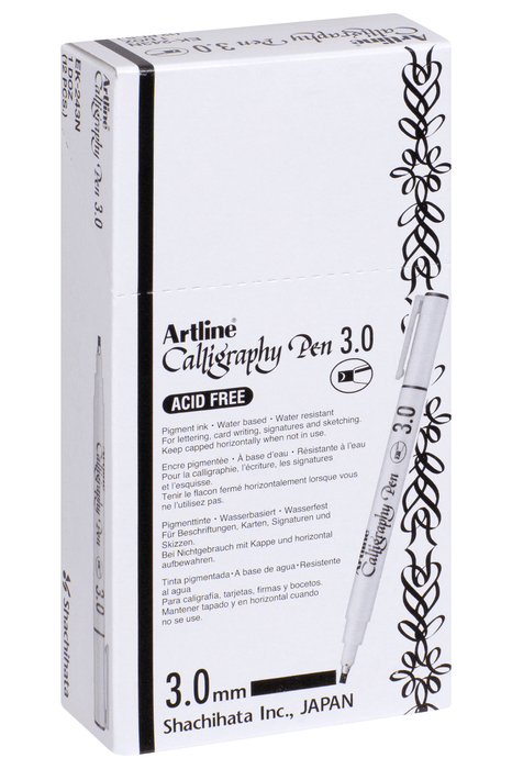 Artline 243 Calligraphy Pen 3mm - Black x 12's pack AO124301