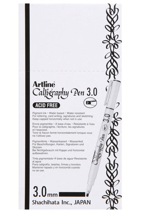Artline 243 Calligraphy Pen 3mm - Black x 12's pack AO124301