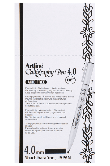 Artline 244 Calligraphy Pen 4mm - Black x 12's pack AO124401