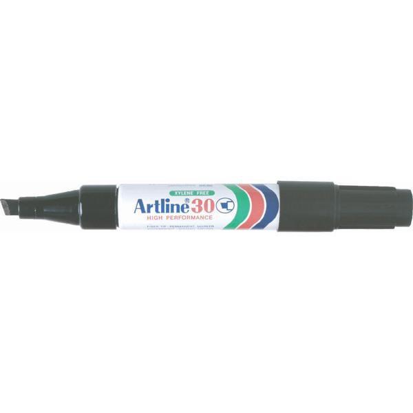 Artline 30 Permanent Marker Chisel Tip - Black 12's pack AO103001