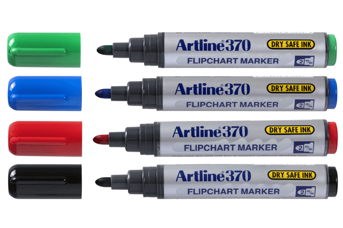 Artline 370 Flipchart Marker Assorted Colours 12's AO137041