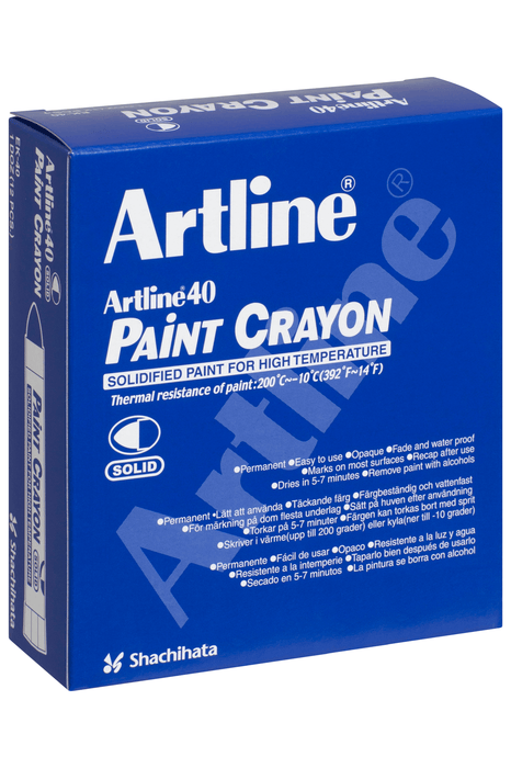 Artline 40 Permanent Paint Crayon Yellow 12's Pack AO104007