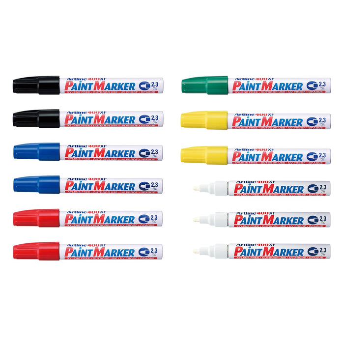 Artline 400 Assorted Colours Paint Marker 2.3mm Bullet Tip x 12's Pack AO140042