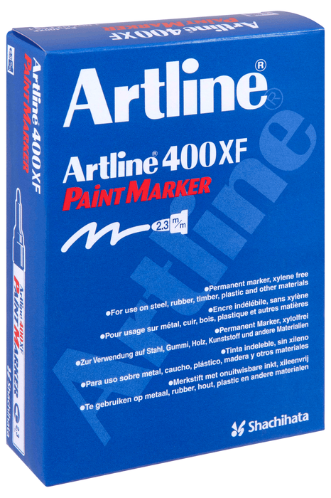 Artline 400 Black Paint Marker 2.3mm Bullet Tip x 12's pack AO140001