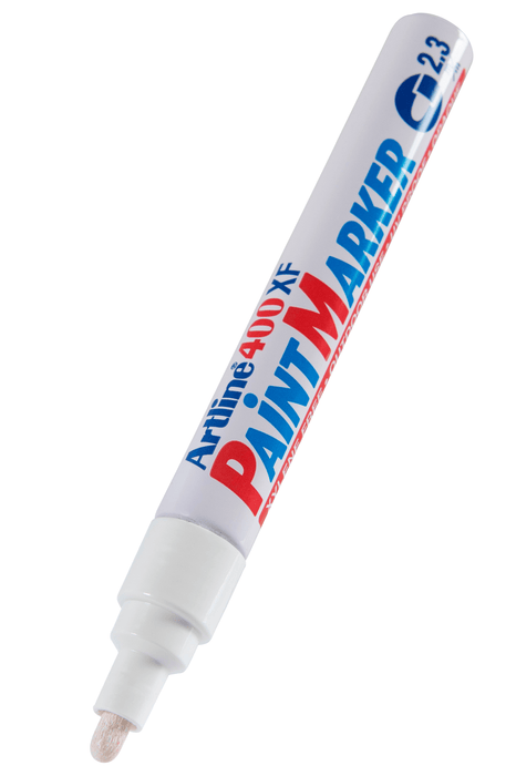 Artline 400 White Paint Marker 2.3mm Bullet Tip x 12's pack AO140033