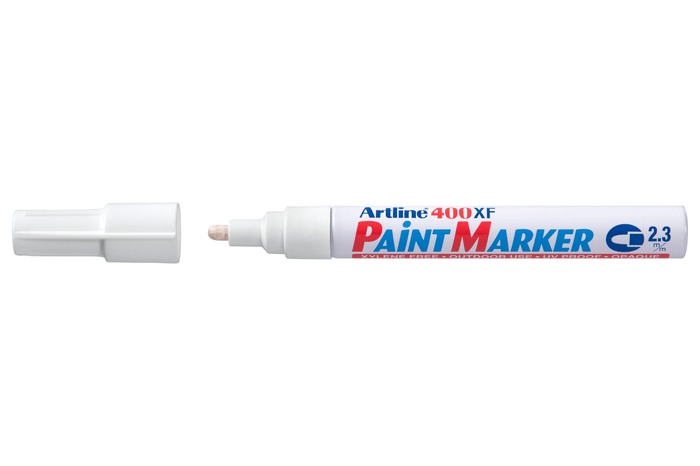 Artline 400 White Paint Marker Permanent 2.3mm Bullet Tip AO140063