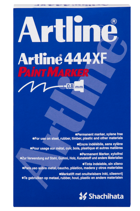 Artline 444 White Paint Marker 0.8mm Bullet Tip x 12's pack AO144433