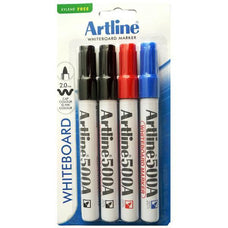 Artline 500A Whiteboard Marker 2mm Bullet Nib 4's pack AO1500715A