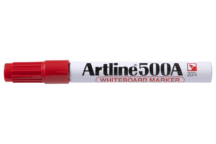 Artline 500A Whiteboard Marker 2mm Bullet Nib - Red 12's pack AO150002