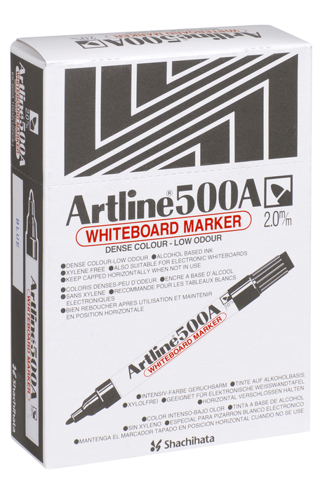 Artline 500A Whiteboard Marker 2mm Bullet Nib - Red 12's pack AO150002