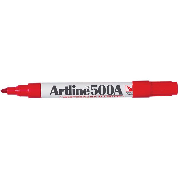 Artline 500A Whiteboard Marker 2mm Bullet Nib - Red 12's pack AO150002