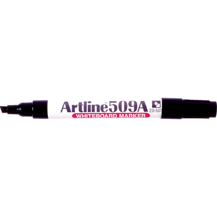 Artline 509A Whiteboard Marker 5mm Chisel Nib - Black 12's pack AO150901A
