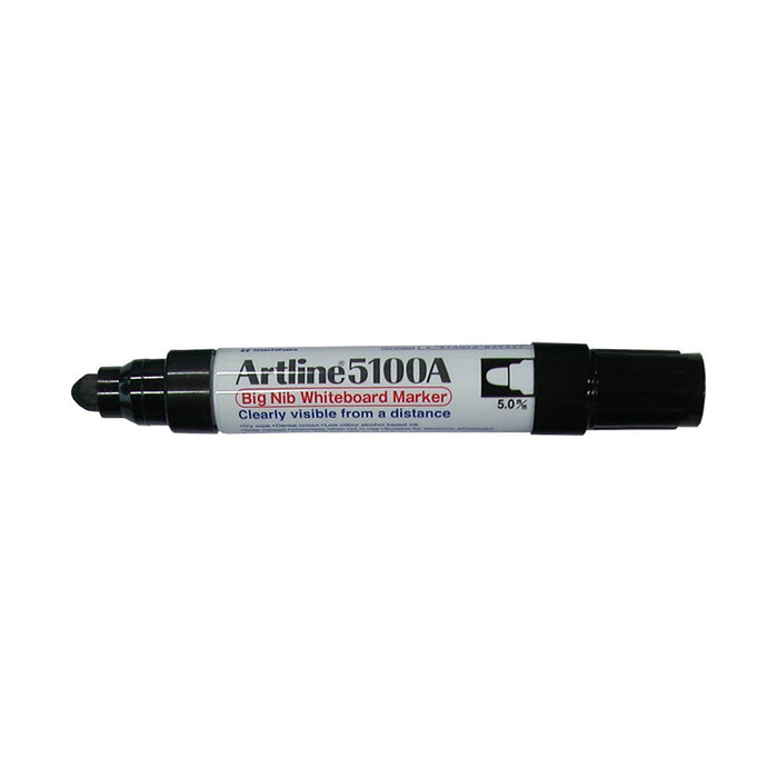 Artline 5100A Whiteboard Marker 5mm Bullet Nib - Black x 6's pack AO151001