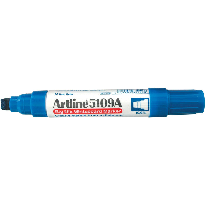 Artline 5109A Whiteboard Marker 10mm Chisel Nib - Blue x 6's pack AO159003