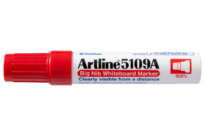 Artline 5109A Whiteboard Marker 10mm Chisel Tip Red AO159062