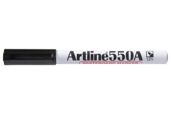 Artline 550A Whiteboard Marker 1.2mm Bullet Nib - Black x 12's pack AO155001A