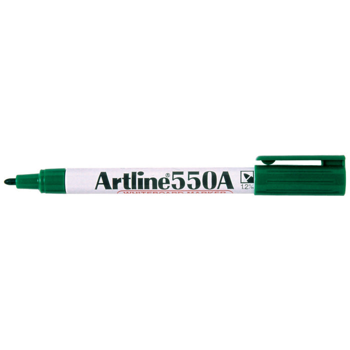 Artline 550A Whiteboard Marker 1.2mm Bullet Nib - Green x 12's pack AO155004A