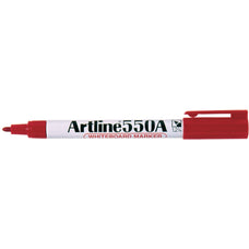 Artline 550A Whiteboard Marker 1.2mm Bullet Nib - Red x 12's pack AO155002A