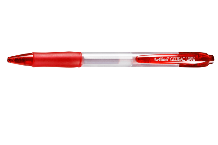 Artline 5570 Geltrac Retractable Gel Pen 0.7mm Medium Red x 12's pack AO155702