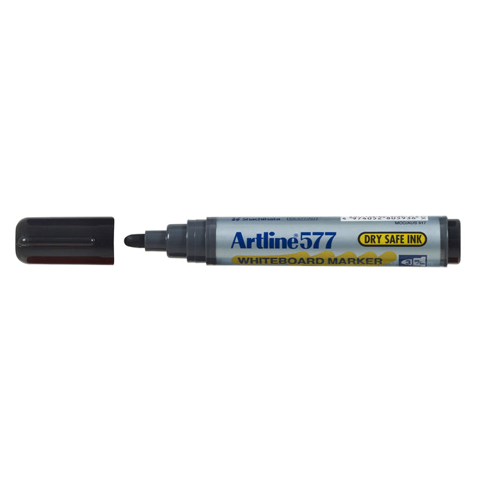 Artline 577 Whiteboard Marker 3mm Bullet Nib Black x 12's pack AO157701