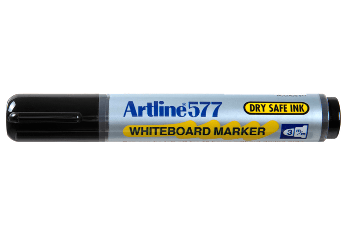 Artline 577 Whiteboard Marker 3mm Bullet Nib Black x 12's pack AO157701