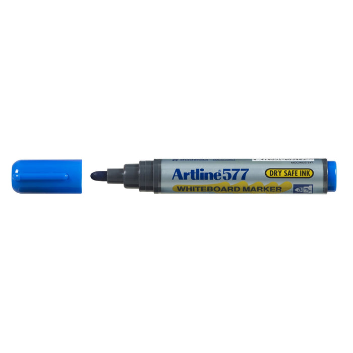Artline 577 Whiteboard Marker 3mm Bullet Nib Blue x 12's pack AO157703