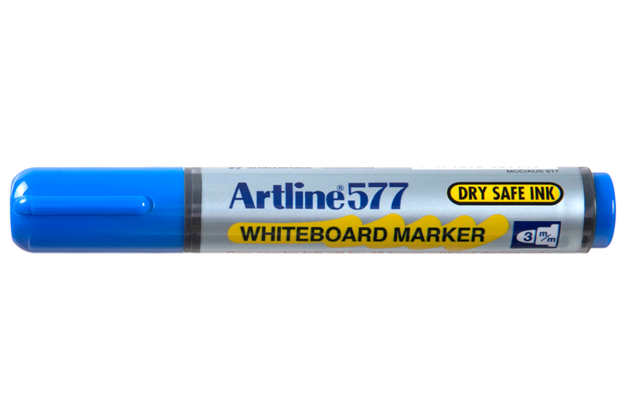 Artline 577 Whiteboard Marker 3mm Bullet Nib Blue x 12's pack AO157703