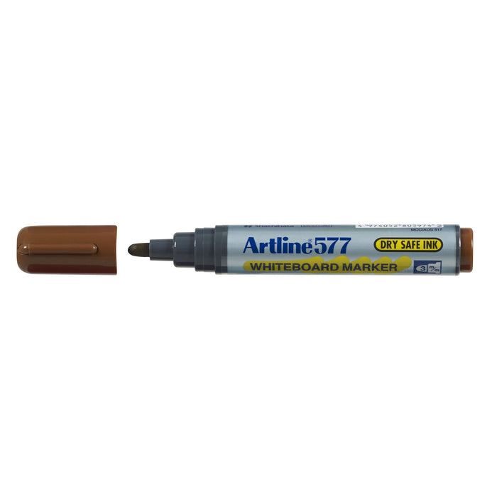 Artline 577 Whiteboard Marker 3mm Bullet Nib Brown x 12's pack AO157708