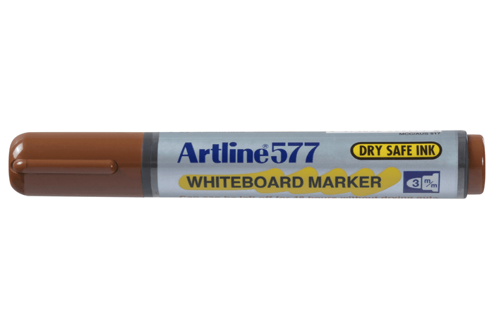 Artline 577 Whiteboard Marker 3mm Bullet Nib Brown x 12's pack AO157708