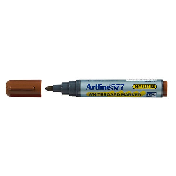 Artline 577 Whiteboard Marker 3mm Bullet Nib Brown x 12's pack AO157708