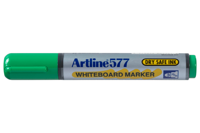 Artline 577 Whiteboard Marker 3mm Bullet Nib Green x 12's pack AO157704