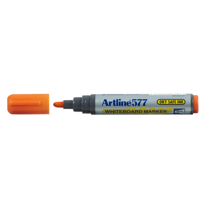 Artline 577 Whiteboard Marker 3mm Bullet Nib Orange x 12's pack AO157705