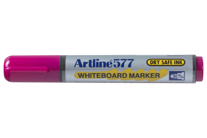 Artline 577 Whiteboard Marker 3mm Bullet Nib Pink x 12's pack AO157709