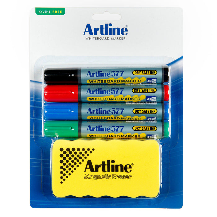 Artline 577 Whiteboard Marker 3mm Bullet Nib plus Eraser AO157791