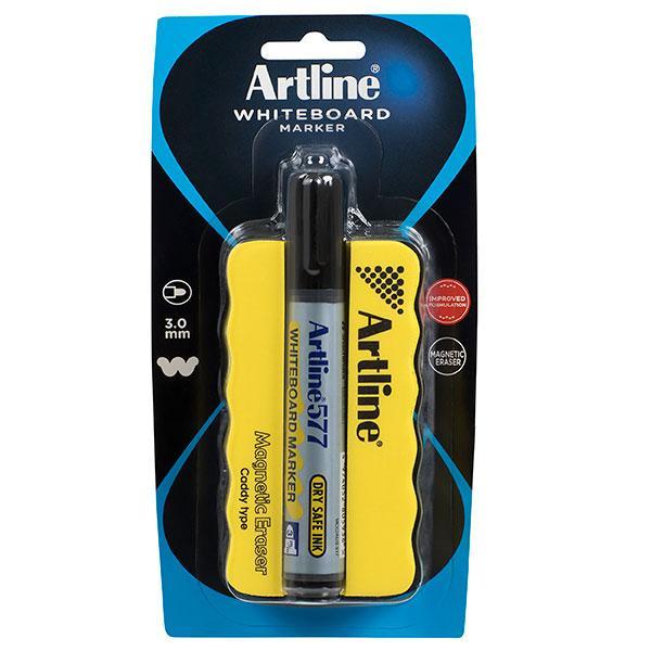 Artline 577 Whiteboard Marker 3mm Bullet Nib plus Eraser AO157795