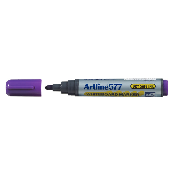 Artline 577 Whiteboard Marker 3mm Bullet Nib Purple x 12's pack AO157706